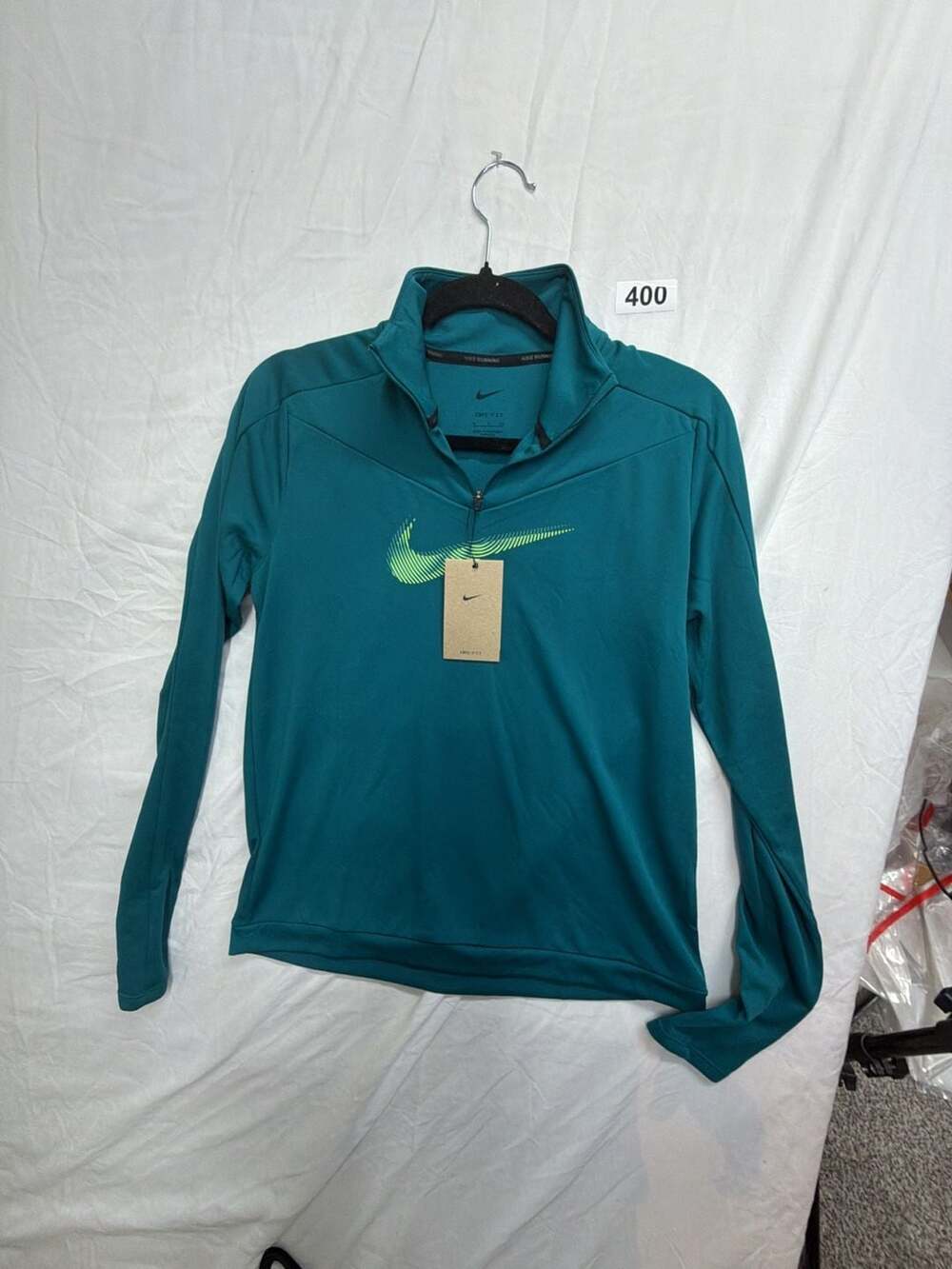 Nike Women's Swoosh Dri-FIT 1/2-Zip Running Top Teal Size S